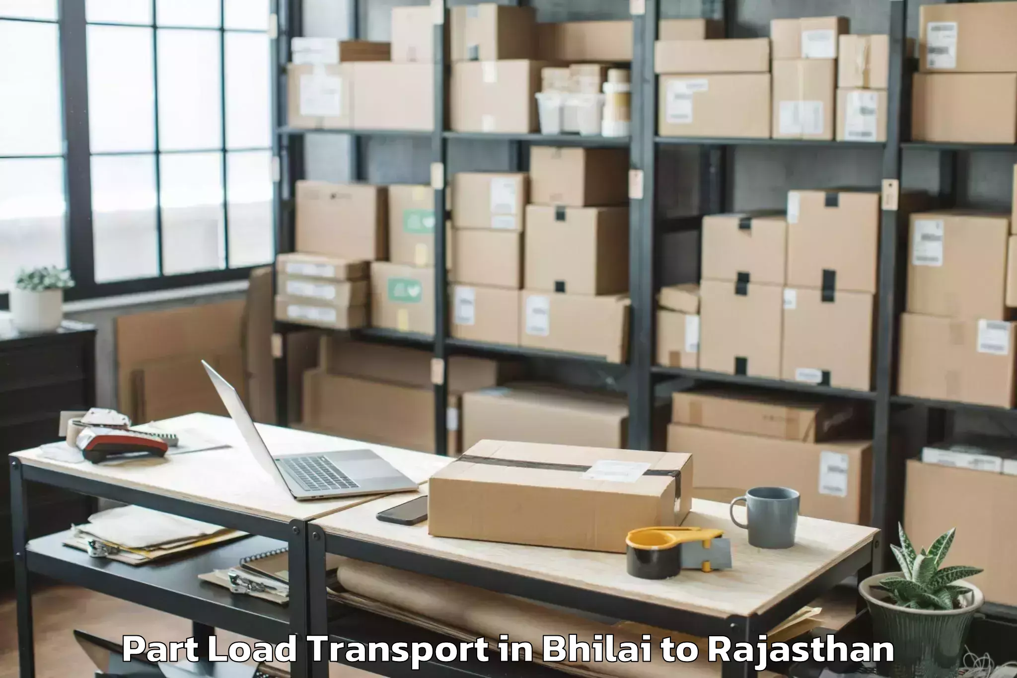 Affordable Bhilai to Hindoli Part Load Transport